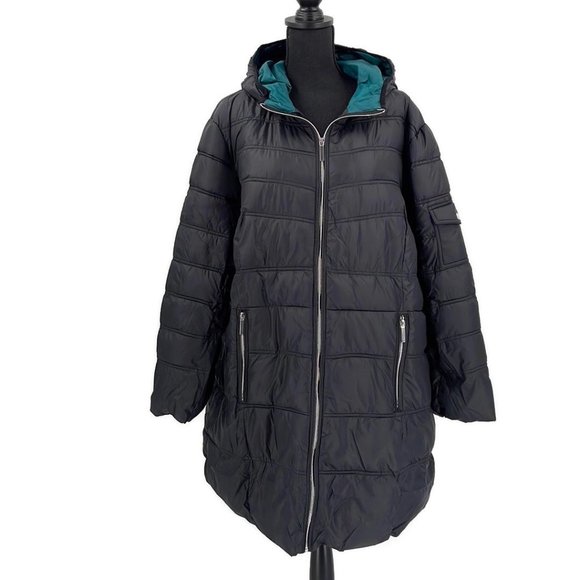 Outdoor Spirit Black Puffer Parka Jacket Coat Plus Size 2X - Picture 3 of 10